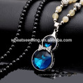 Long chain rosary beads diamond various design elephant pearl doll pendant necklace